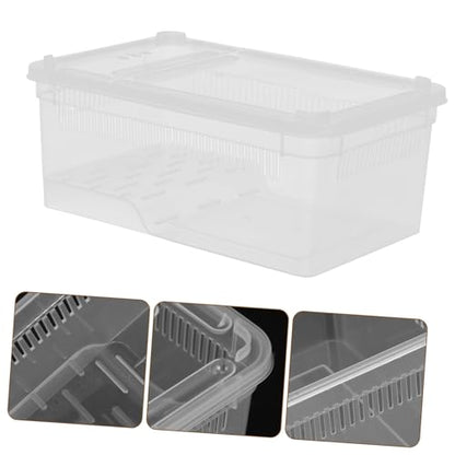 ULTECHNOVO Transparent Reptile Breeding Box Plastic Terrarium with Breathable Holes Portable Insect Container for Lizards Snakes Spiders and Frogs for Feeding and Breeding