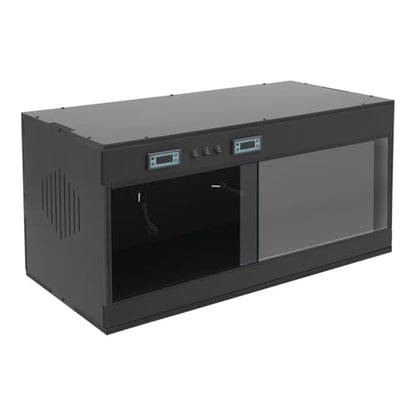 PVC Large Reptile Tank, Front Opening Reptile Terrarium with Dual Temperature Controller Snake Enclosure Reptiles Feeding Box with Glass Sliding Door for Chameleon Lizard Snake 31.5x15.8x15.8 (Black) - color: Black