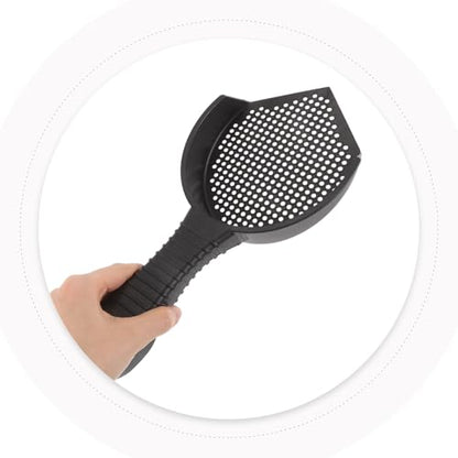 Beavorty 2pcs Cat Litter Box Scoop Set, Sturdy Plastic Slotted Poop Shovel with Small Holes for Fine Litter Sifting, Ergonomic Handle for Easy Cleaning of Cat and Reptile Waste