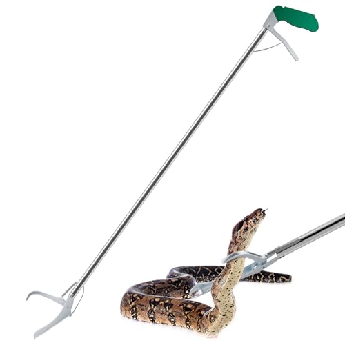 60“ Professional Snake Tongs - Extra Long Heavy Duty Snake Catcher Tongs Grabber Rattle Wide Jaw Handling Tool - size: 60 Inch