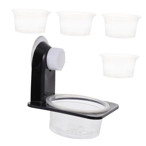 Abaodam 1set Reptile Feeders Double Bowl Design Lizard Water Basin Easy to Clean Feeding Dish for Bearded Dragons Geckos and Frogs