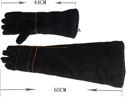 Strengthened Gloves for Animal Handling Dog Cats Birds Snakes Parrots Lizards Reptiles Bathing Grooming and Bite-Proof Gloves,Pet Bite-Proof Gloves, XL,60CM