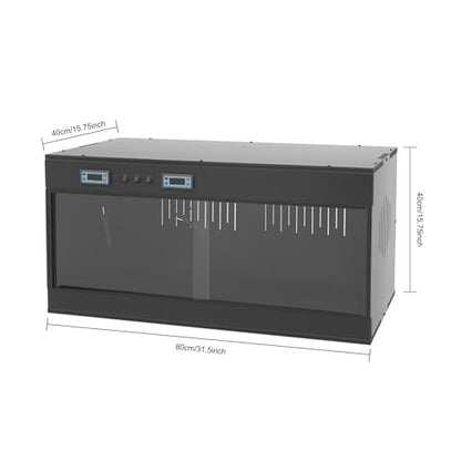 Large Reptile Terrarium with Lighting & LCD Screen PVC Reptile Enclosure with Glass Sliding Front Door & Intelligent Thermostat 32"x16"x16" Reptile Tank for Snake, Turtle & Lizard (Black) - color: Black
