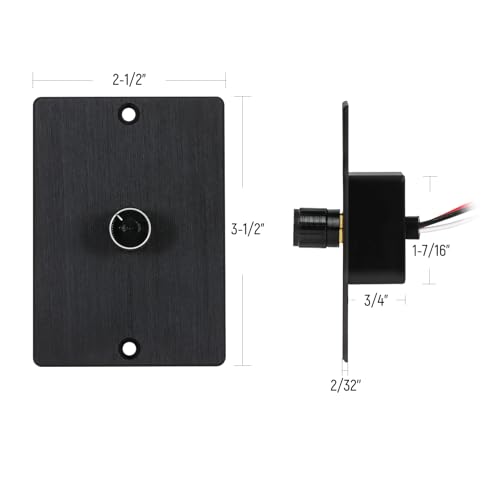 12 Volt PWM LED Dimmer Switch 15A 180W, Push On/Off, Rotary Knob Dimming,12V/24V Light Dimmer for RV Boat Truck Camper Van Trailer Light Fixture, LED Strip Lights (High Side, Black Panel) - color: High Side, Black Panel