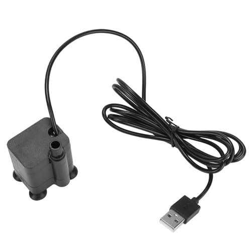 Mini USB Submersible Water Pump | 5V Low Voltage Safe for Fish Aquarium | Quiet Aquarium Pump with Adjustable Flow | 120L / H, 4 - Vane Turbine