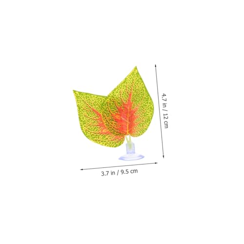 BESPORTBLE 10pcs Artificial Reptile Plants with Suction Cups for Climbing Habitat Decor, Fake Leaf Ornament Set for Lizard, Chameleon, Snake, Turtle Terrarium