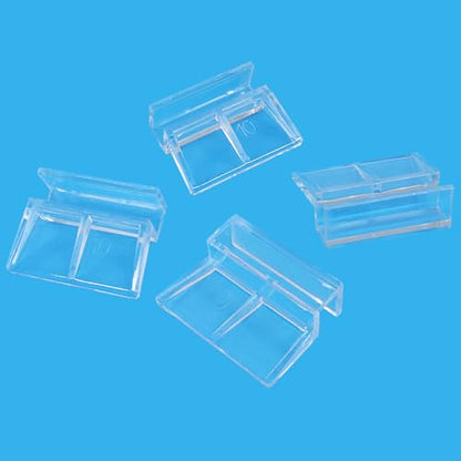 Hordion 20pcs Aquarium Lid Clip, 10mm Clear Acrylic Fish Tank Lid Holder Aquarium Glass Cover Clips for Rimless Aquarium Fish Tank - size: 10mm