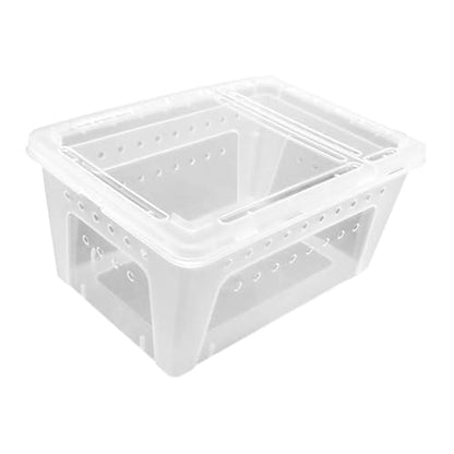 Reptile Terrarium Breeding Box Animal Habitat Tank Aquarium Container Acrylic Enclosure Thickened PP Material Stackable Pull Out Lid Suitable for, Clear - color: Clear