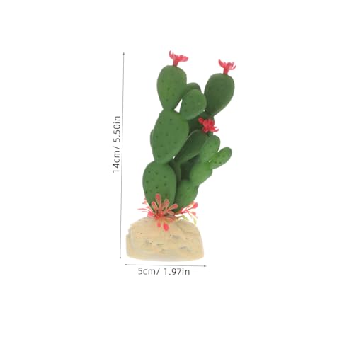 Realistic Artificial Cactus Aquarium Plant Plastic Fish Tank Decor Wear Resistant Simulated Succulent Landscape Ornament for Reptile Terrarium and Underwater Hideout
