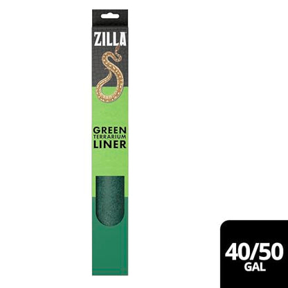 Zilla Reptile Terrarium Bedding Substrate Floor Liner, Green, 40BR/50G, 17.25" x 35.25" - size: 17.25" x 35.25"