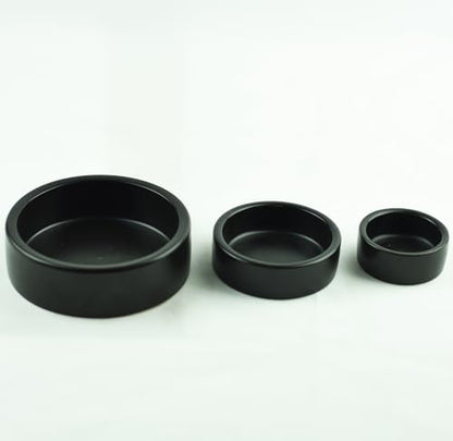 2 Pack Black Ceramic Reptile Food and Water Dish Anti Escape Bowl for Bearded Dragons Lizards Geckos and Leopards (Medium) - size: Medium