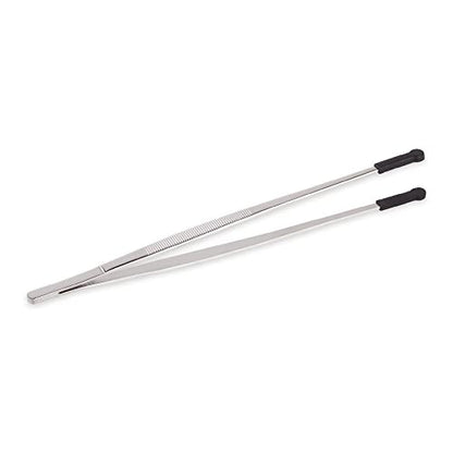 RSVP International Endurance Silicone Tipped Kitchen Tweezers Food Safe, Durable Stainless Steel, Heat Safe up to 475 Degrees F, 12" Length
