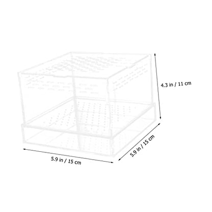 GANAZONO Clear Feeding Case for Spiders and Geckos Durable Hatching Container with Lid Habitat Box for Reptiles and