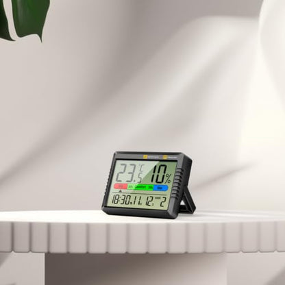 FENICAL Digital Indoor Thermometer Multifunctional Design with LCD Screen and Hygrometer Mini Temperature Humidity Monitor Lightweight Abs Material for Room and Nursery