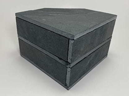 TheFrogHouse Slate Stone Reptile Double Hide 6x6x4.5 Natural Cave Decor