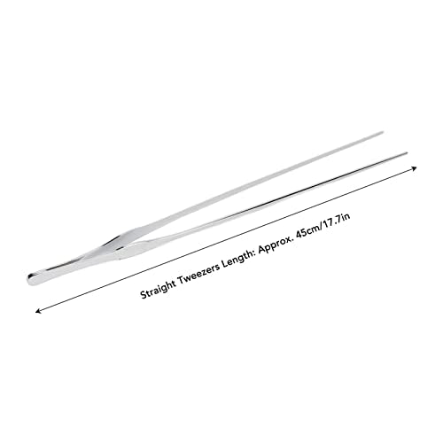 Aquarium Tweezers, 45cm Stainless Steel Feeding Tongs, Rust Long Handle for Reptile, Plant, and Deep Tank Use (Straight Tweezers) - size: Straight Tweezers