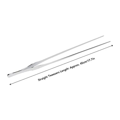 Handling Tools Proof Stainless Steel Reptile Feeding Tong Amphibian Handling Tool for Aquarium Plants and Reptiles Long Aquarium Tweezer Professional Rust Terrarium (Straight Tweezers)