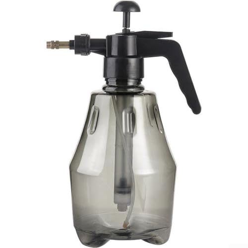 Manual Pressure Sprayer 1.5L with Adjustable Nozzle for Fine Mist and Stream, Transparent PET Watering Bottle for Plants Bonsai Flowers Home Car Cleaning Grey Green(Starry gray)