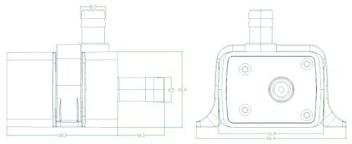 CONQUERALL 2PCS Aquarium Circulation Pump DC 12V 63GPH 9.8ft 5W for DIY PC Water Cooling - color: 12v 5w 240l/H 3m Head, size: 2PCS