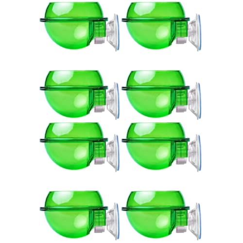 ULTECHNOVO 2sets Leopard Gecko Food Dish Pet Water Bowl with Suction Cup for Easy Feeding 4pcs*2 - color: Green 8pcs