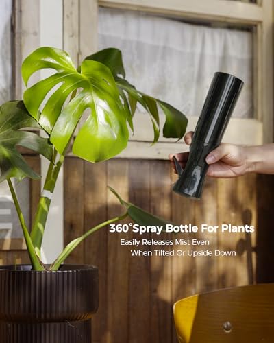 Bamworld Continuous Spray Bottle for Plant-Fine Mist Spray Bottles for Watering Plant，Indoor Outdoor Water Spray Bottle for Plants（Black，10.1 Ounces