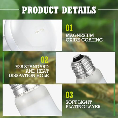 Tarpop 8 Pcs 75w Reptile Heat Lamp Bulb, Reptile Basking Heat Light Bulb Uva Daylight for Bearded Dragon, Amphibian, Turtle, Lizard, Chicken - style: 75w