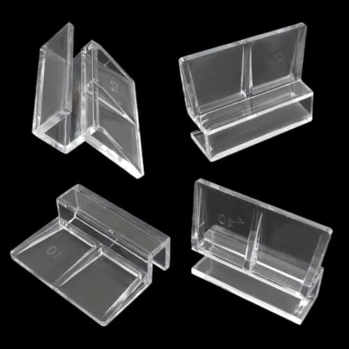 Murtenze 8 PCS Aquarium Lid Clips, 10mm Clear Acrylic Fish Tank Holder Support Clamps for Rimless Aquariums - size: 10mm