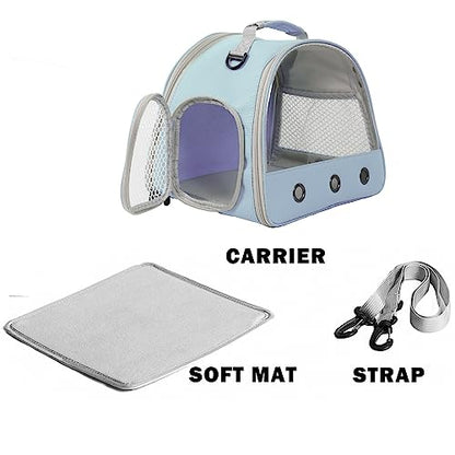 Guinea Pig Carrier Backpack, Clear Bubble Window Backpack for Guinea Pig, Bunny Rat Bird (Blue, Carrier) - color: Blue