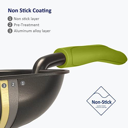 WePet Cat Litter Scoop, Non-Stick Plated Aluminum Alloy Sifter, Kitty Durable Metal Scooper, Deep Shovel, Long Handle, Kitten Pooper Lifter, Size Medium, Coated Black Body with Green Handle - color: #03 Green, size: Medium