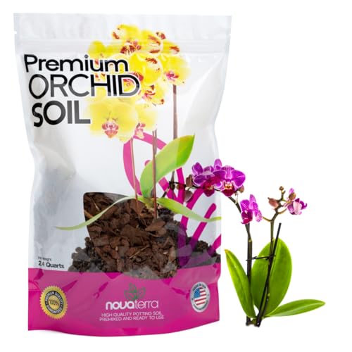 Orchid Potting Mix Orchid Food bark Fertilizer Orchid pots with Holes Orchid Soil Orchid Potting Soil repotting kit Perlite for Plants Orchids 2.4 Qts - color: Orchid Soil