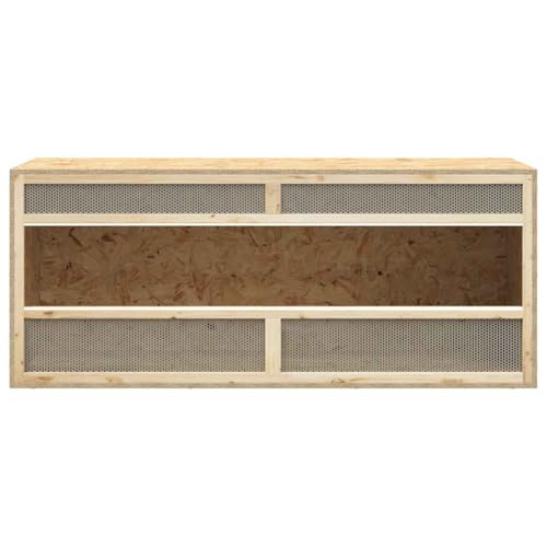 Medium Durable Terrarium with Clear Glass and Matte Finish, Engineered Wood and Steel Construction, 47.2 in Long 19.7 in Wide 19.7 in High Reptile Enclosure, Heat Moisture - size: Medium