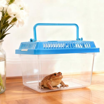 20 Pack Small Plastic Reptile Carrier, Tarantula Enclosure Breeding Box with Handle and Ventilation Lid, for Spider Lizard Turtle Hermit Crab Fish, 5.1 x 3.5 x 3.5 Inch, Multi-Color