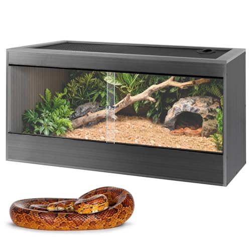 50 Gallon Reptile Enclosure, 36x18x18 Composite Wood & Plastic Eco Reptile Tank Terrarium, 36" Wide Lightweight Reptile Habitat Lounge for Ball Python Bearded Dragon Gecko Turtle - size: 36x18x18 inch