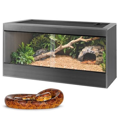 50 Gallon Reptile Enclosure, 36x18x18 Composite Wood & Plastic Eco Reptile Tank Terrarium, 36" Wide Lightweight Reptile Habitat Lounge for Ball Python Bearded Dragon Gecko Turtle - size: 36x18x18 inch
