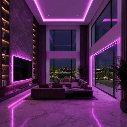 LED Strip Lights 24V COB Purple Dimmable LED Lighting16.4ft (Kit) | Super Bright, Dotless High Density 7.2W/m, 8mm Width Cuttable Flexible, Home DIY Commercial Decoration - color: Purple (Kit)