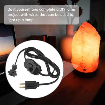 RTNLIT Lamp Dimmer Plug Switch Extension Cord for Dimmable Indoor Outdoor String Lights Halogen Incandescent (6Ft, Black)
