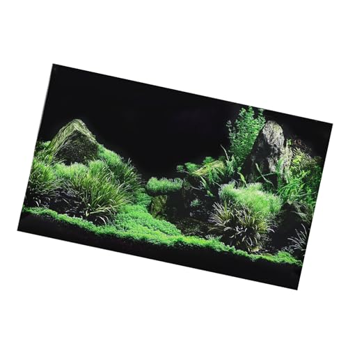 KANASI 3D Aquarium Poster, PVC Self Adhesive Underwater Seaweed Decorative Background Sticker for Reptile Terrarium Glass Jar Living Room Sofa TV Background Photo Wallpaper (61 * 30cm) - style: 61*30cm