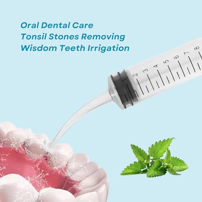 10PCS 12ml/cc Dental Irrigation Syringe - Curved Tip for Wisdom Teeth Cleaning, Tonsil Stones Removing, Lab Use and Feeding Small Pets