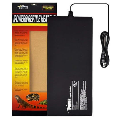 iPower 8" by 18" Reptile Heating Pad, Used in Conjunction with Aquarium Heater, Suitable for Spiders, Snakes, Hermit Crabs, and Turtles - size: 8 X 18 Inch, style: 1 Pack