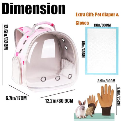 Portable Small Animal Backpack Travel Breathable Pet Carrier Bag Cages for Guinea Pig, Rabbit, Bearded Dragon, Squirrel, Tortoise, Bird, Lizard, Sugar Glider - color: Flower Print
