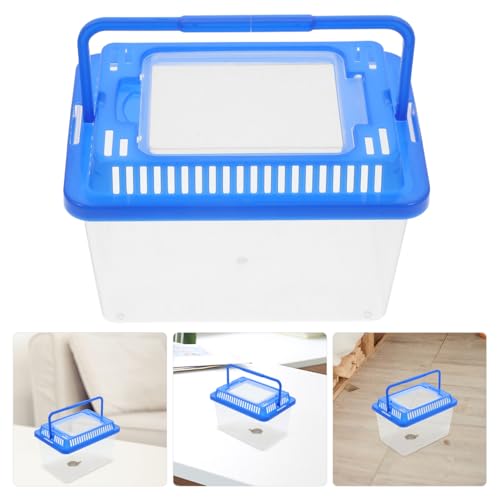 Portable Small Reptile Tank with Lid and Handle, Plastic Turtle and Fish Aquarium for Home Use, Sturdy Transport Box for Turtles and Reptiles, Friendly Pet Habitat