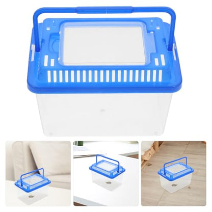 Portable Small Reptile Tank with Lid and Handle, Plastic Turtle and Fish Aquarium for Home Use, Sturdy Transport Box for Turtles and Reptiles, Friendly Pet Habitat