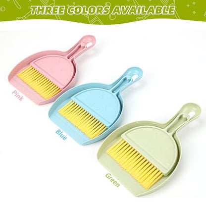 RYPET Pet Cage Cleaning Tool-Small Broom and Dustpan Set, Mini Dustpan and Whisk Brush Set for Guinea Pig Chinchilla Hamster Ferret Hedgehog Rabbit Reptile, Cage Cleaner for Small Animal Waste Green - color: Green with Yellow Bristle