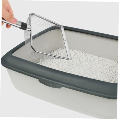 Stainless Steel Cat Litter Scoop Metal Litter Sifter 2.8mm Mesh Large 28.5x14x6cm Sand Shovel Pet Waste Cleaning