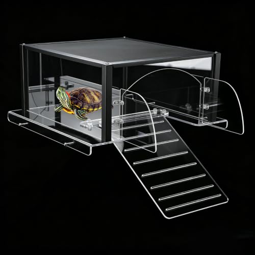 Turtle Topper Basking Platform for Aquatic Turtles 40 Breeder 75 Gallon, Aquatic Reptile Ramp Dock, Terrace, Turtle Tank Accessories - size: Extra Large
