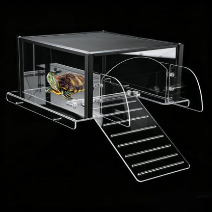 Turtle Topper Basking Platform for Aquatic Turtles 40 Breeder 75 Gallon, Aquatic Reptile Ramp Dock, Terrace, Turtle Tank Accessories - size: Extra Large
