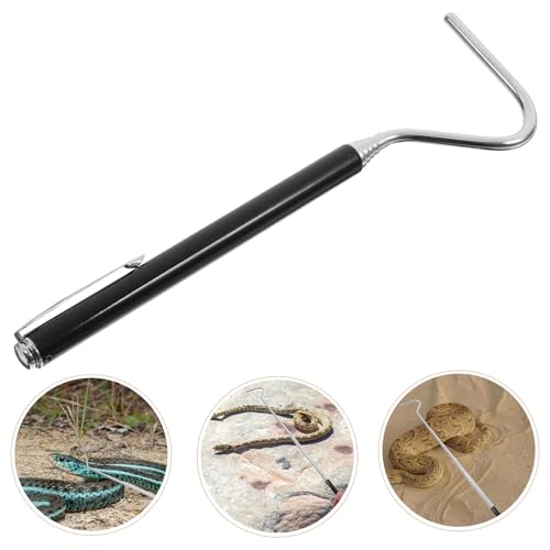 SUPVOX Stainless Steel Retractable Snake Hook Adjustable Reptile Catching Tool Telescopic Handle for Safe Snake Handling in Pet Supplies