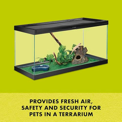 Zilla Fresh Air Screen Cover, Secure and Durable Metal Mesh Cover for Reptile Terrariums, 24 x 12 inches - size: 24" x 12"