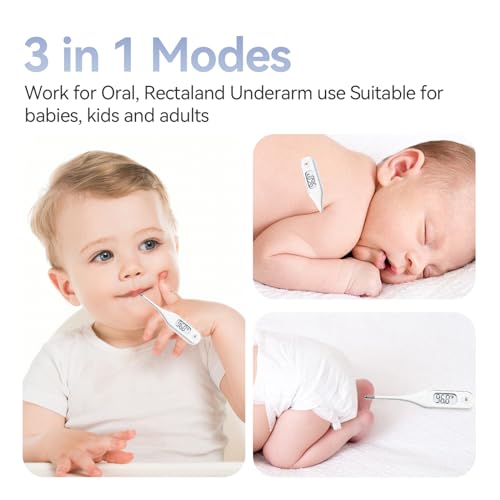 Berrcom Digital Thermometer for Adults and Kids, Medical Thermometer for Fever 10 Second Reading Armpit Thermometers with Fever Alarm - size: DT101