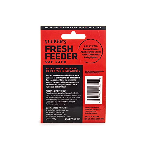 Fluker's Fresh Feeder Vac Pack Variety Mix, All Natural and Preservative Free, Great for Insect Eating Reptiles, Birds, Tropical Fish or Small Animals, 0.7 oz - size: 0.7 Ounce (Pack of 1)